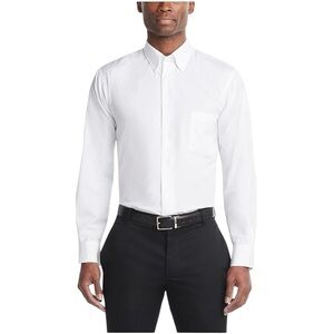 Van Heusen Men's White Dress Shirt - Regular Fit Size 18.5 36/37 2XL!